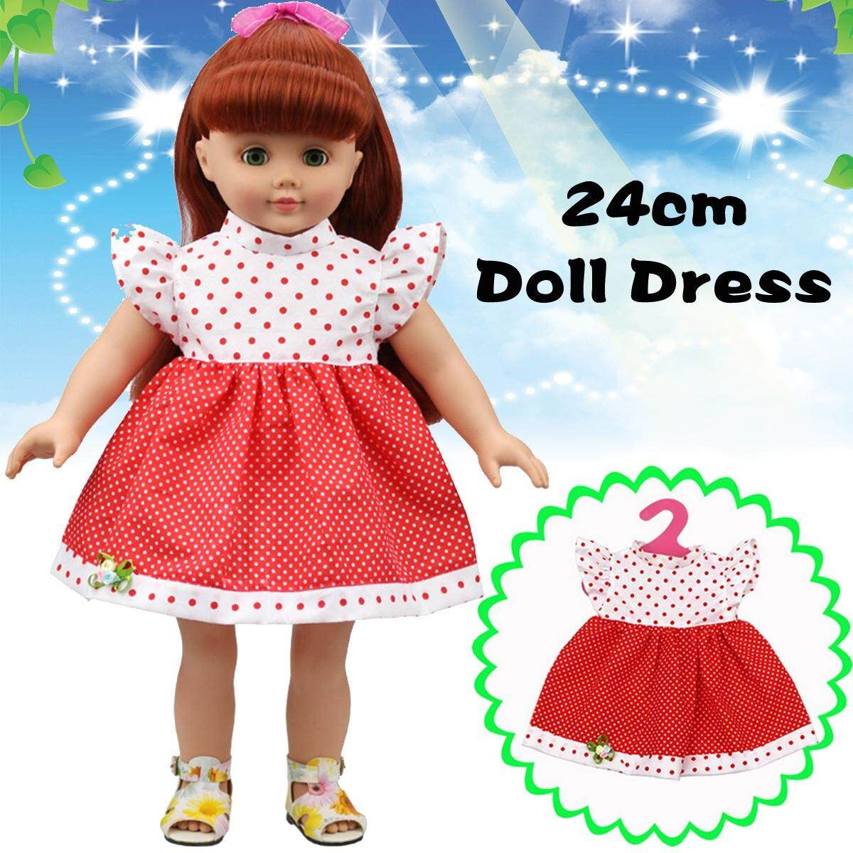 Cute 24cm Nice Girl Doll Toy Dress Clothes Wear Gift For 18'' Newborn Baby Dolls