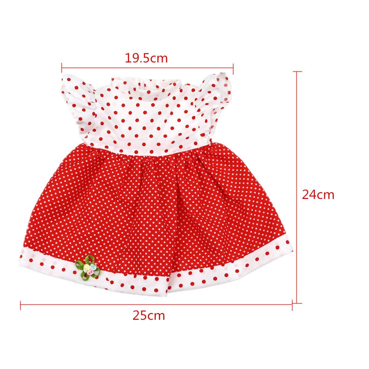 Cute 24cm Nice Girl Doll Toy Dress Clothes Wear Gift For 18'' Newborn Baby Dolls