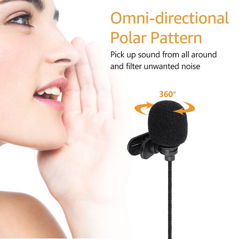 Mini Portable Clip-on Lapel Lavalier Condenser Microphone