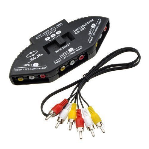 3-Way Audio Selector Splitter For XBOX XBOX360 PS2 PS3