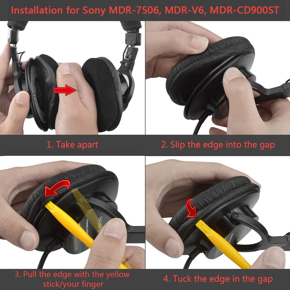 Ear Pads For Sony MDR-7506, MDR-V6, MDR-CD900ST Headphones