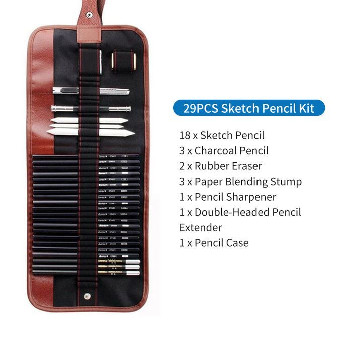 29PCS Pencil Set Drawing Sketching Charcoal Pencil Art