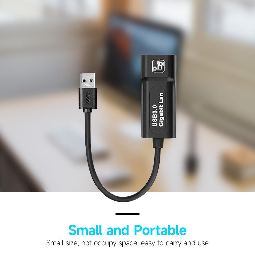 Portable Network Card Converter USB3.0 to RJ45 Gigabit Network Card Adapter High-speed Transmission Wide Compatibility