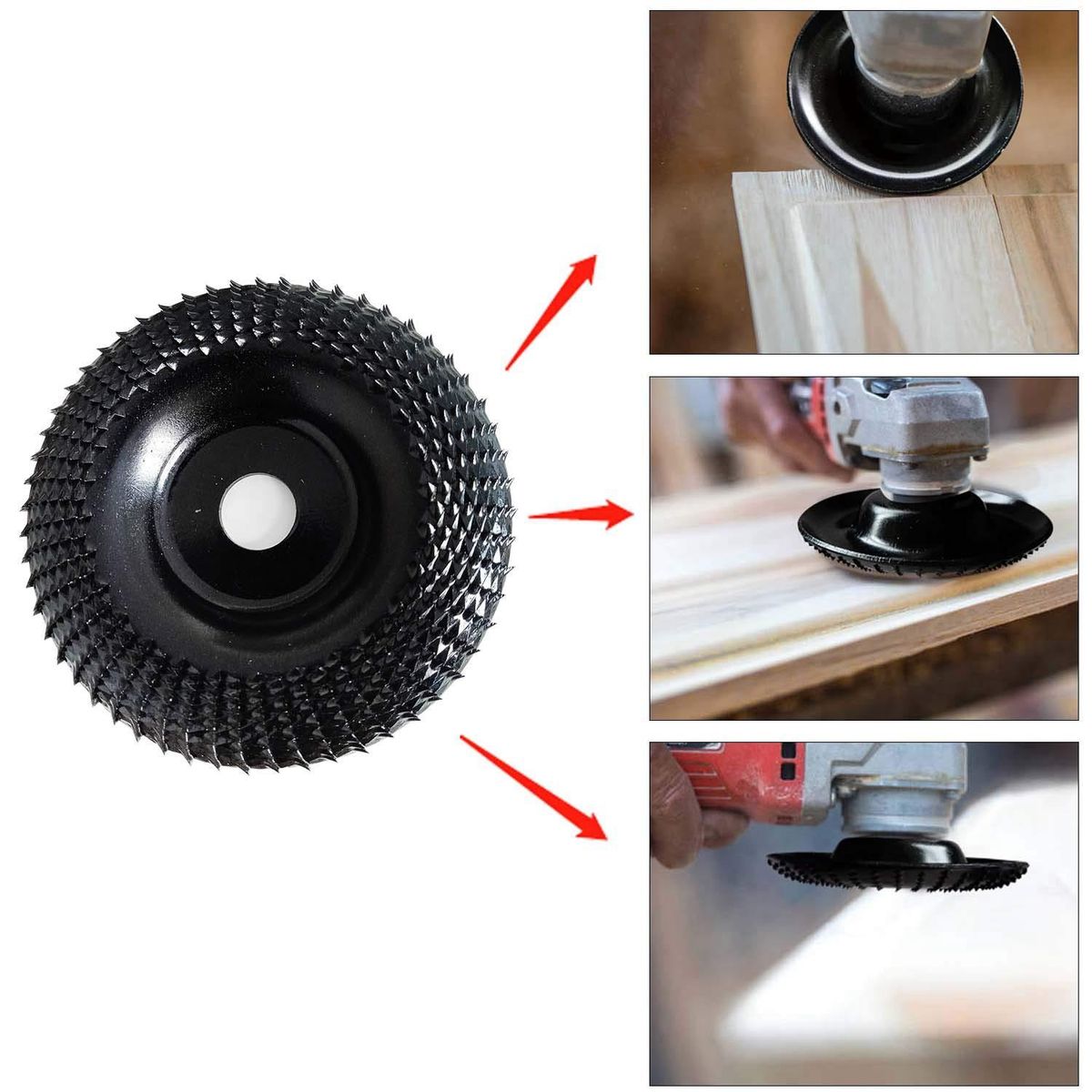 Grinder Wheel Disc 4 Inch Wood Shaping Wheel Wood Grinding Shaping Disk for Angle Grinders with 58inch Arbor