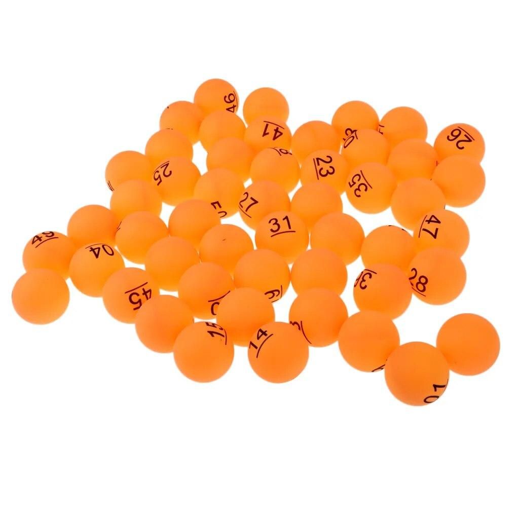 50Pcs Numbered Beer Pong Balls 40mm Raffle Balls (No. 1-50 )