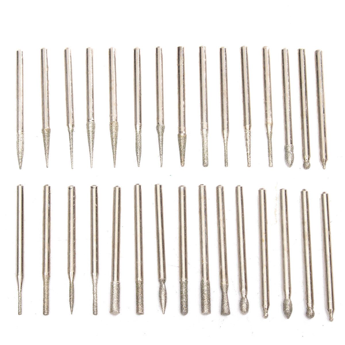 30pcs Set Diamond Burr Bits Drill Kit For Carving Dremel Rotary Tool 3.0mm 3mm