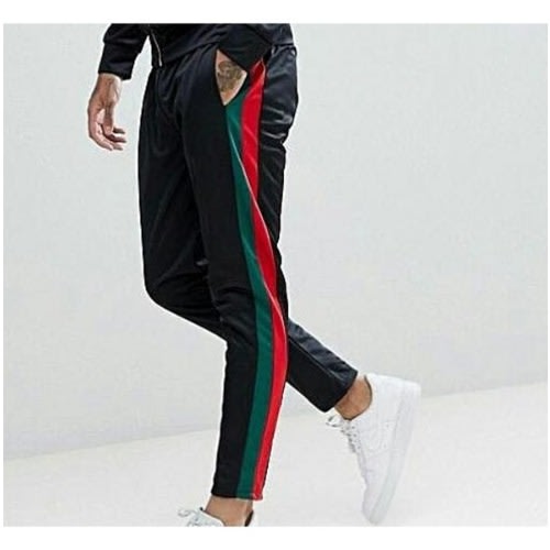Joggers - Green And Red Stripe Black