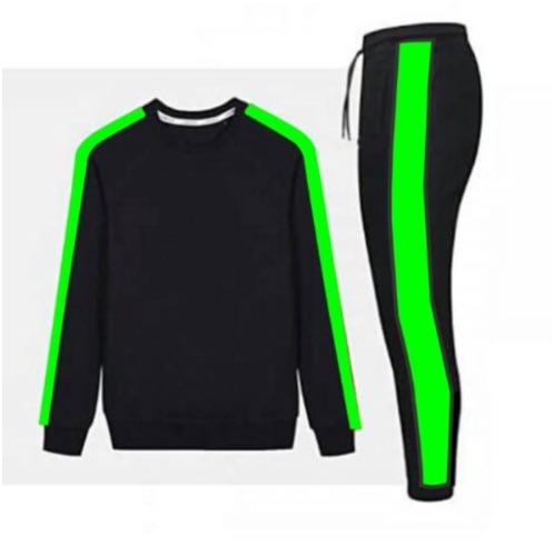 Sweatshirt And Jogger - Neon Stripe & Black