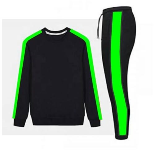 Sweatshirt And Jogger - Neon Stripe & Black