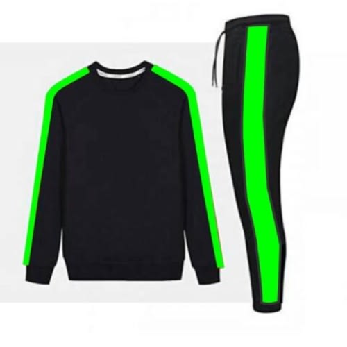 Sweatshirt And Jogger - Neon Stripe & Black