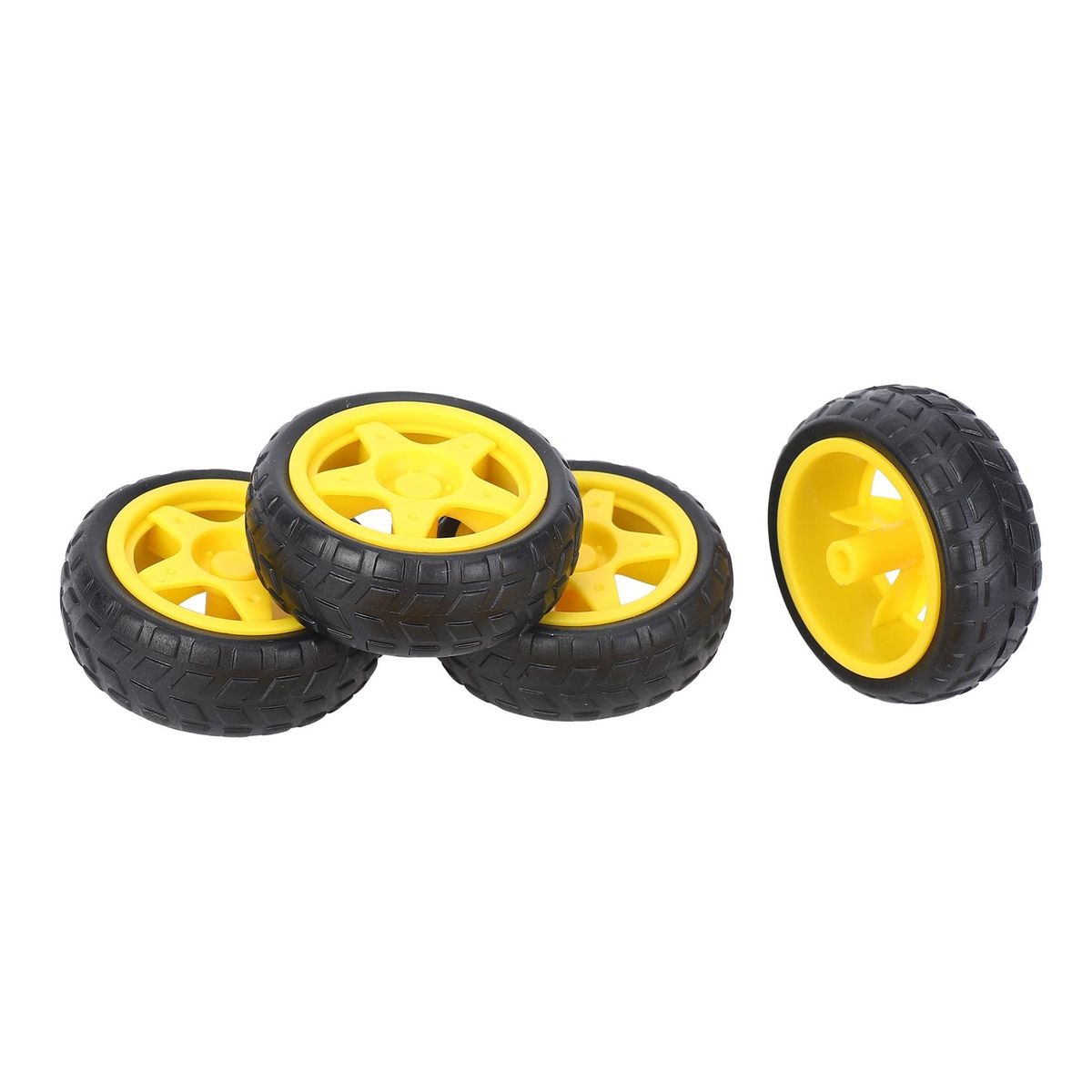 4 Pcs For Arduino Smart Car Robot Plastic Tire Wheel with DC 3-6V Gear Motor