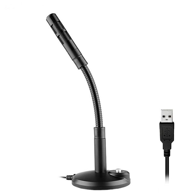 USB Condenser Microphone With Cable For Computer PC Desktop Laptop Notebook Cable Recording Gaming Podcasting, Color:Black