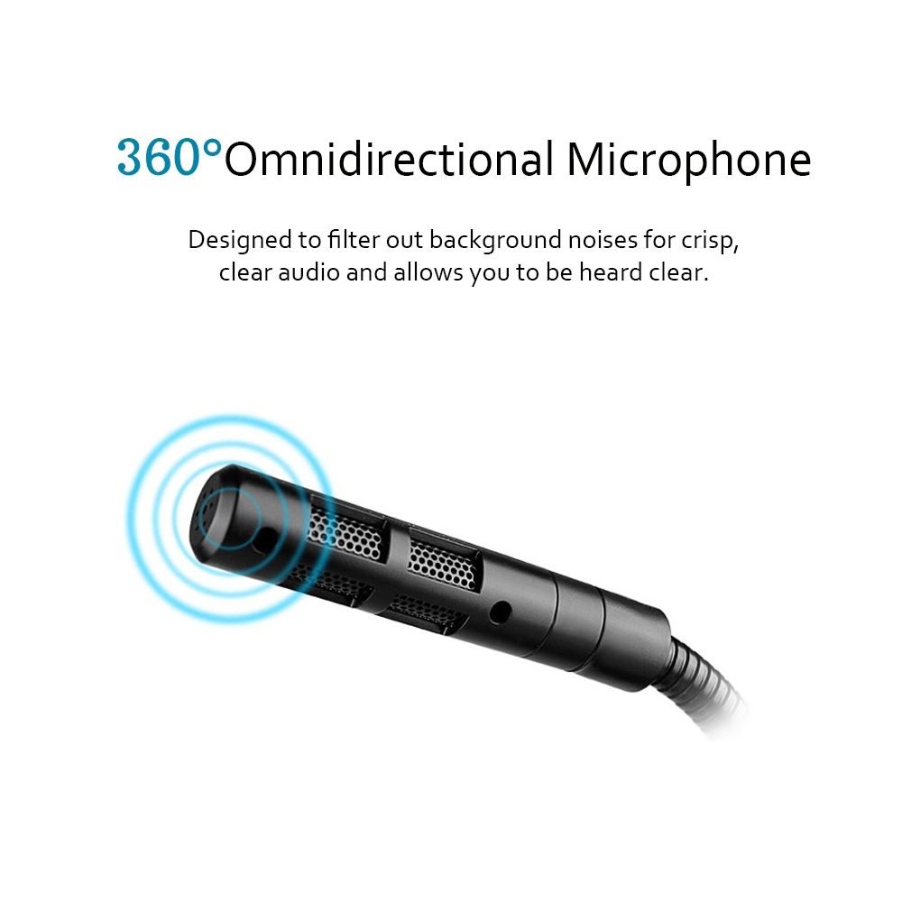 USB Condenser Microphone With Cable For Computer PC Desktop Laptop Notebook Cable Recording Gaming Podcasting, Color:Black