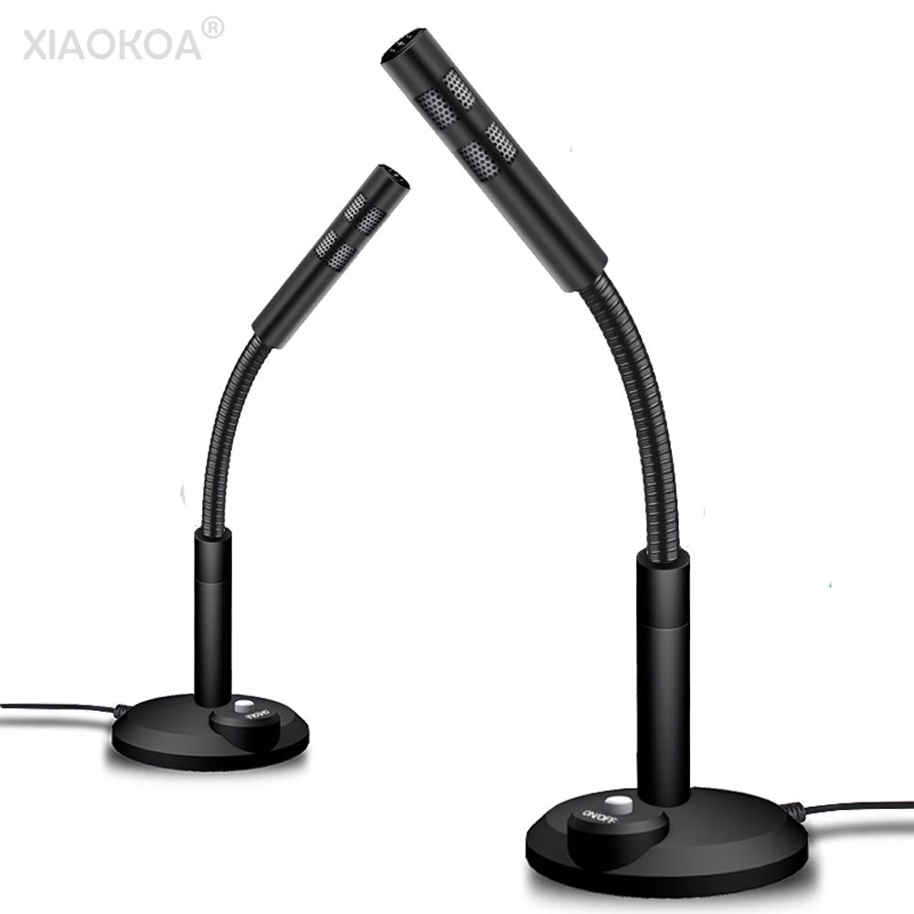 USB Condenser Microphone With Cable For Computer PC Desktop Laptop Notebook Cable Recording Gaming Podcasting, Color:Black