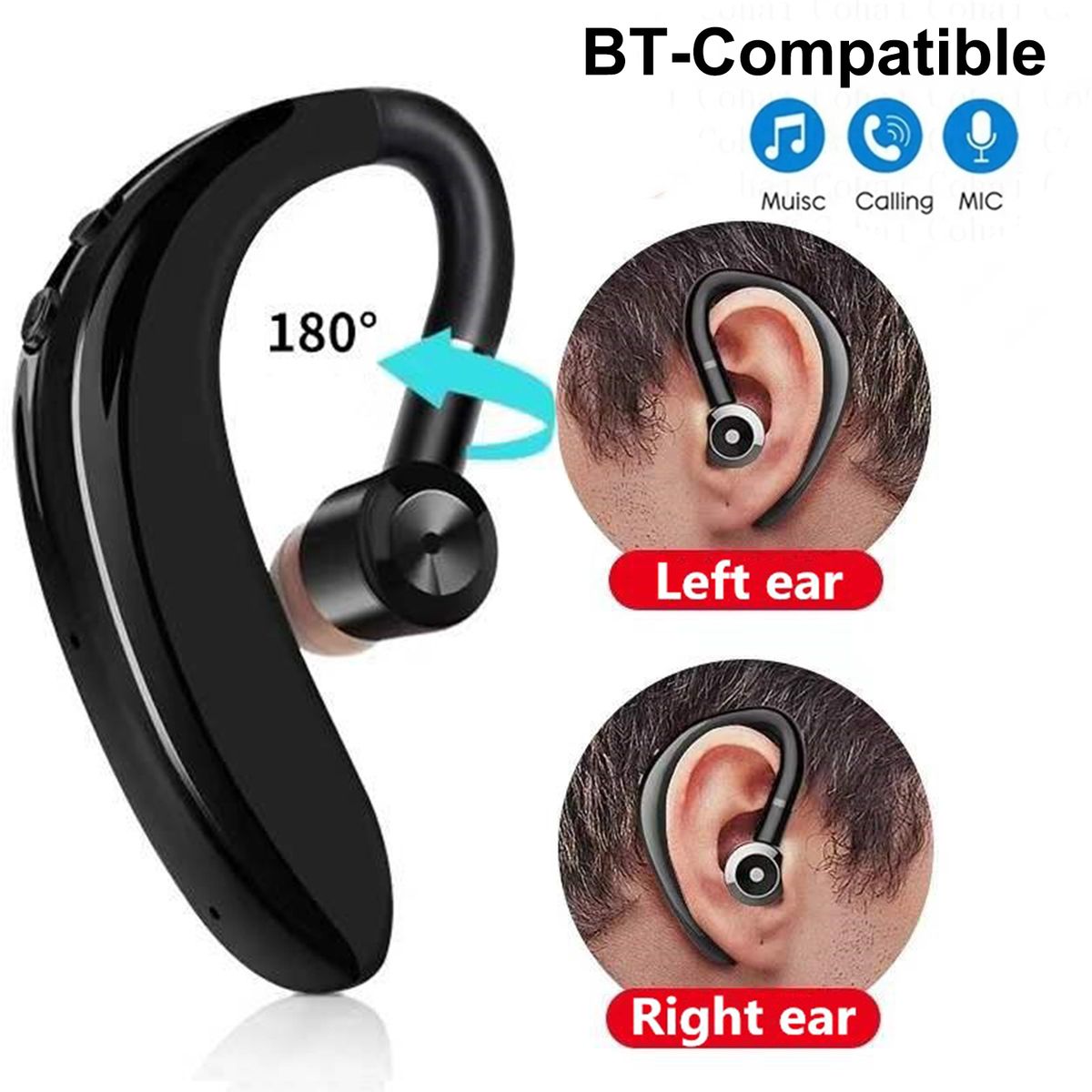 S109 BT Headset Single Ear Wireless Headphone Hands-free