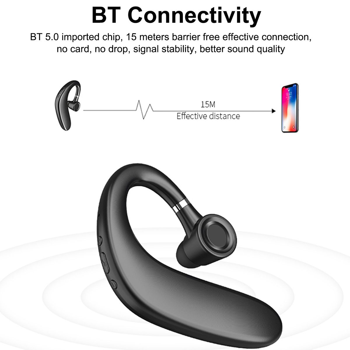 S109 BT Headset Single Ear Wireless Headphone Hands-free