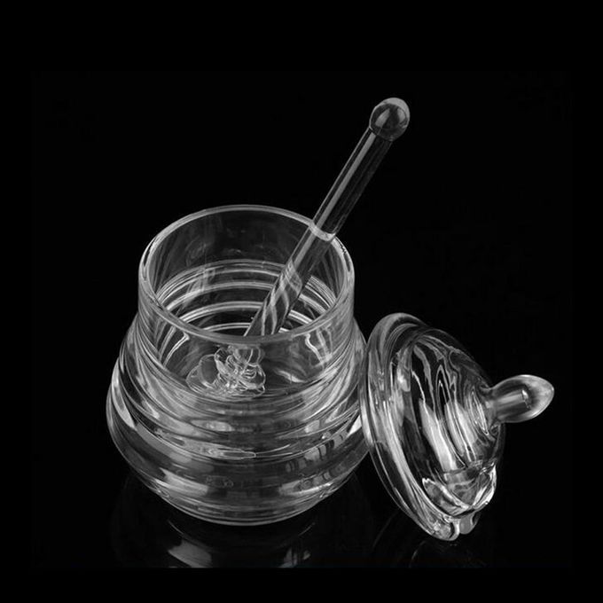 1 Pcs Honey Pot Glass Honey Jar With Dipper And Lid Cover 245ml