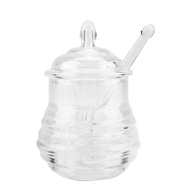1 Pcs Honey Pot Glass Honey Jar With Dipper And Lid Cover 245ml