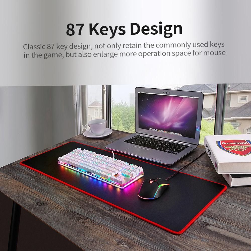 MOTOSPEED K87S Mechanical Keyboard Gaming Keyboard USB Wired Gaming Keyboard Customized LED RGB Backlit with 87 Keys