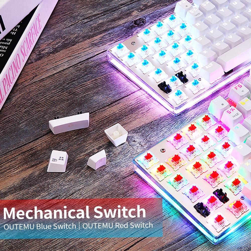 MOTOSPEED K87S Mechanical Keyboard Gaming Keyboard USB Wired Gaming Keyboard Customized LED RGB Backlit with 87 Keys