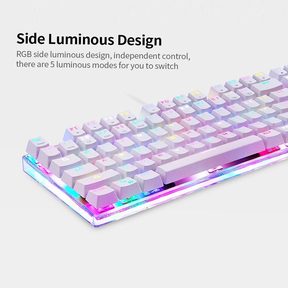 MOTOSPEED K87S Mechanical Keyboard Gaming Keyboard USB Wired Gaming Keyboard Customized LED RGB Backlit with 87 Keys