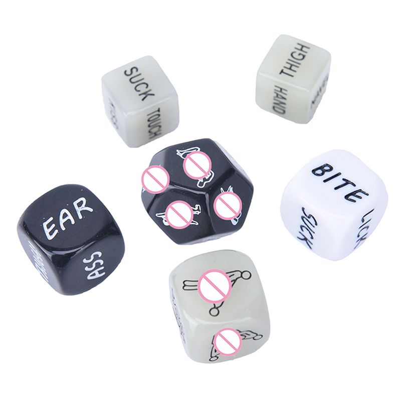 6pcs/lot Sex Dice Set Luminous Dice Erotic Craps Night Love