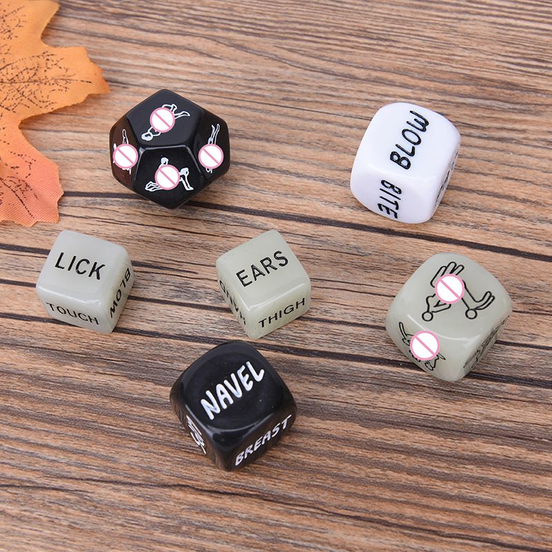 6pcs/lot Sex Dice Set Luminous Dice Erotic Craps Night Love