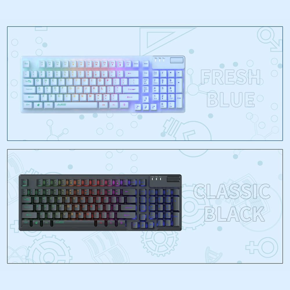 AJAZZ AF981 Wired Keyboard RGB Gaming Keyboard with 19-Key Anti-Ghosting Metal Base Ergonomic Design Volume Control