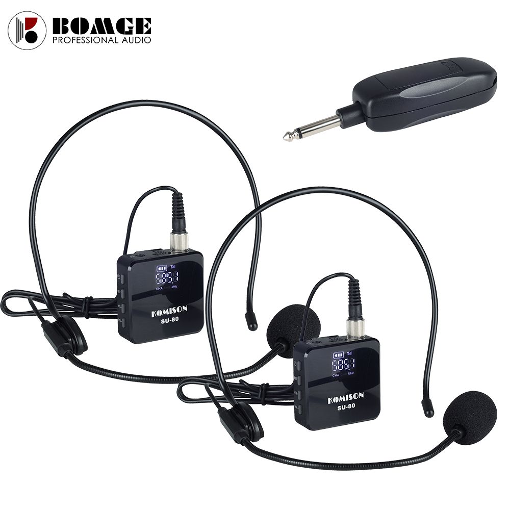 Uhf Wireless Microphone Headband \ Lapel Microphone Du