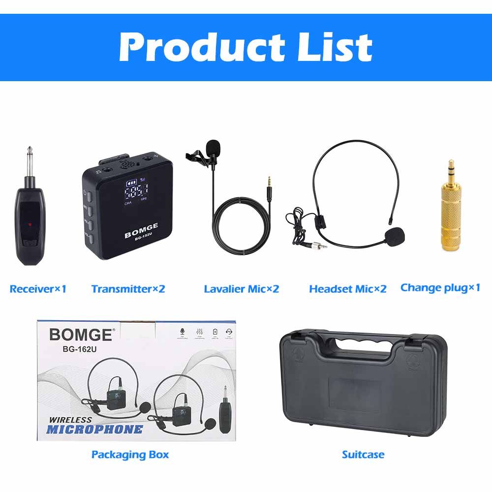 Uhf Wireless Microphone Headband \ Lapel Microphone Du