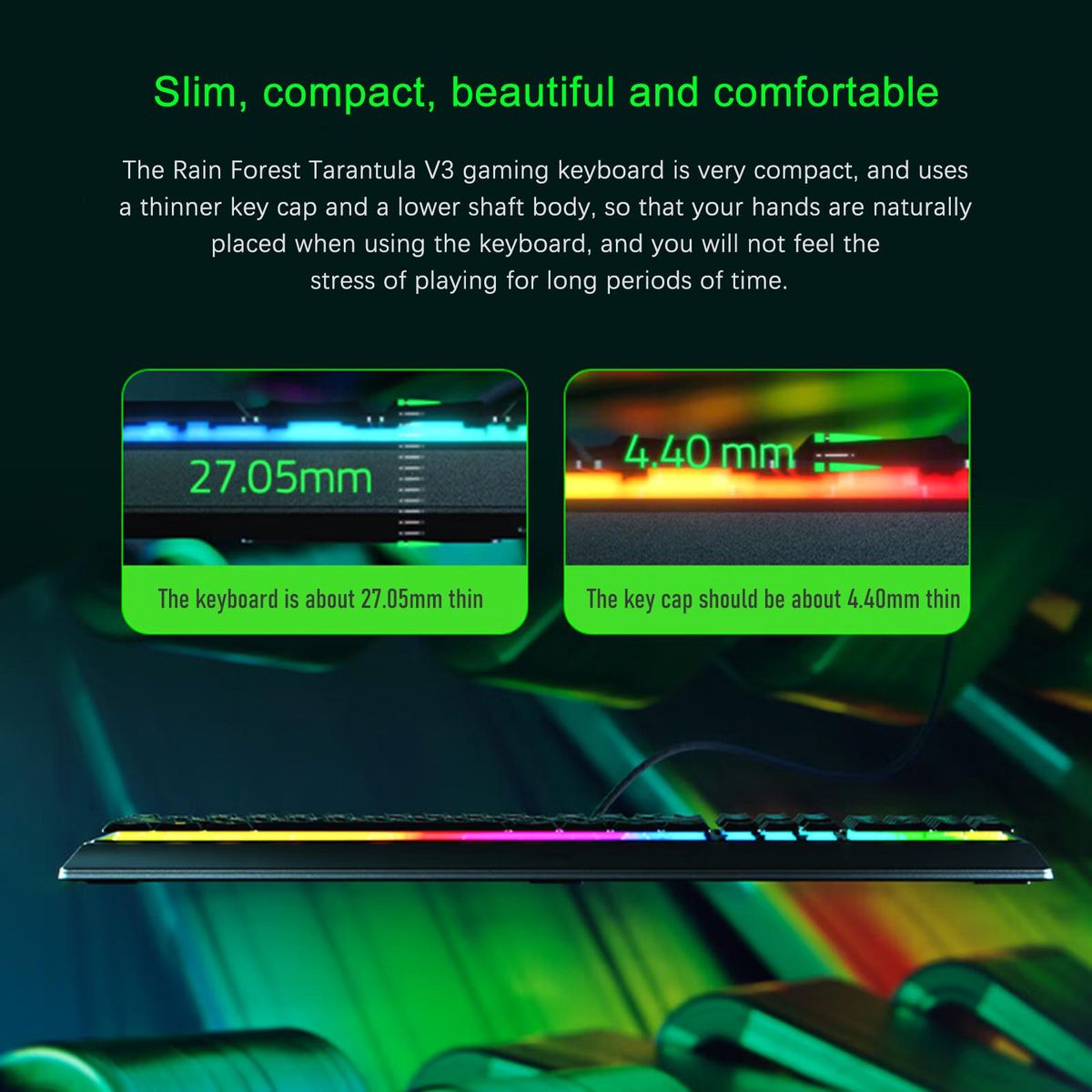 Razer V3 104 Keys Gaming Keyboard Razer Chroma RGB USB Wired Keyboard 1000Hz Mechanical Keyboard with Detachable Wrist Rest