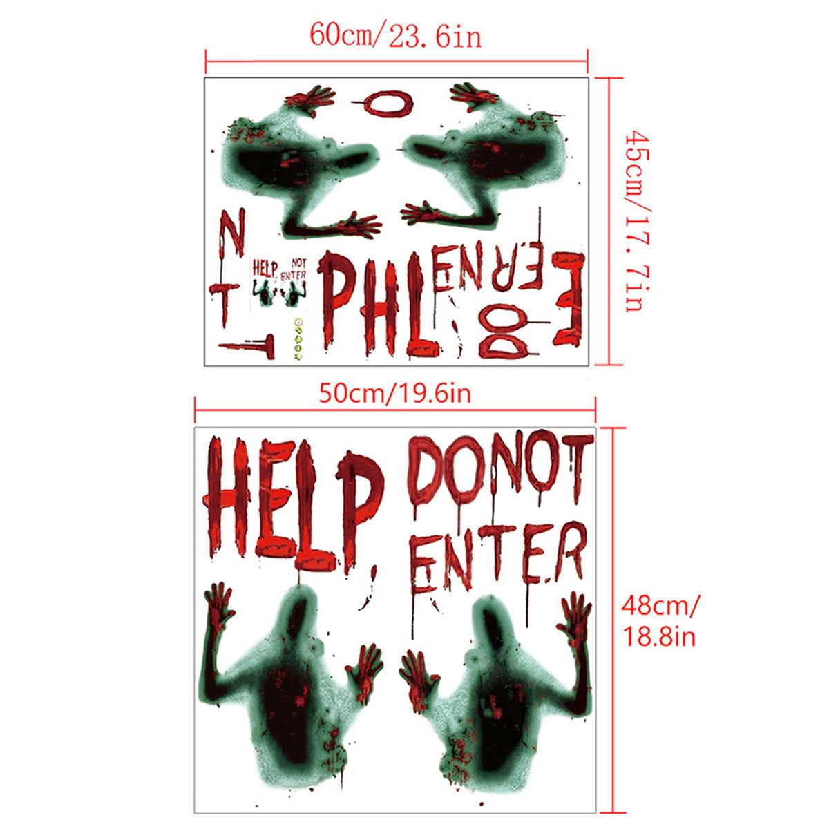 Large Halloween Window Door Cover 45*60cm Do Not Enter Scary