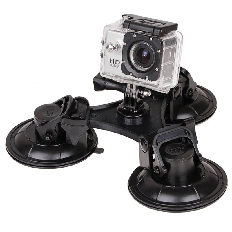 Triangle Direction Suction Cup Mount With Hexagonal Screwdriver For GoPro  NEW HERO /HERO6 /5 /5 Session /4 Session /4 /3+ /3 /2 /1, Xiaoyi & Cameras(XM70-B)(Black)