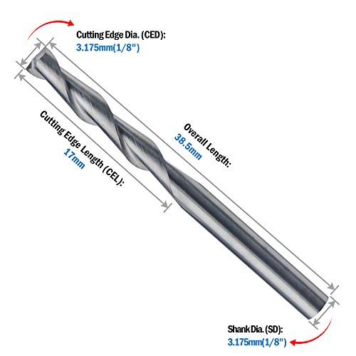 HQMaster CNC Router Bits 18 Shank CNC Bit End Mill Flat Nose