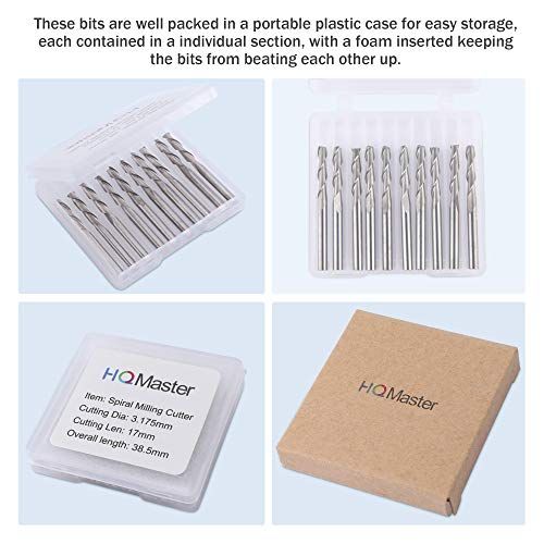 HQMaster CNC Router Bits 18 Shank CNC Bit End Mill Flat Nose