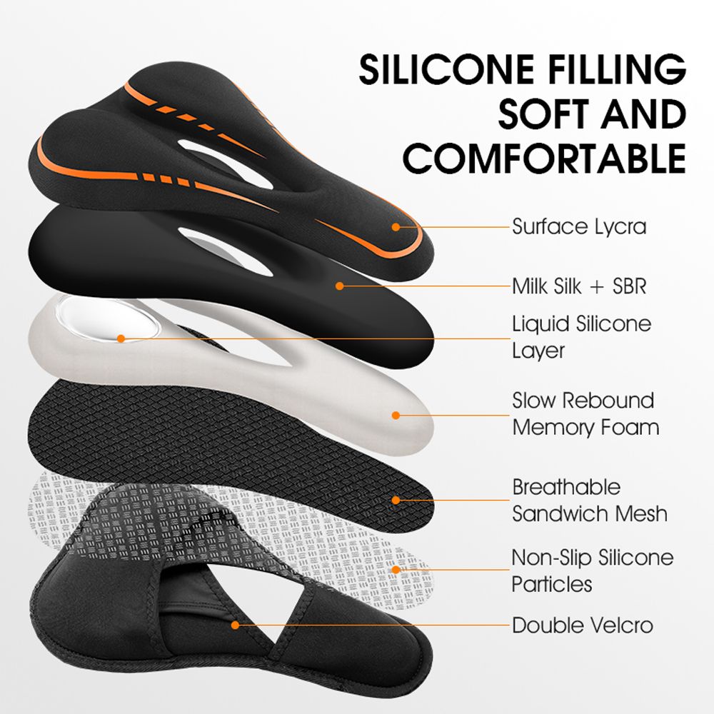 Thickened Bike Saddle Cover Soft Silicone Pad Road Bicycle