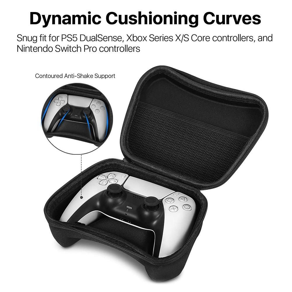 TNP Carrying Travel Storage Case for PS5 Controller, PS4 Controller, Xbox Series X/S/Xbox One Controller, Nintendo Switch Pro Controller Holder Hard Shell Protective Cover EVA Accessories Pocket
