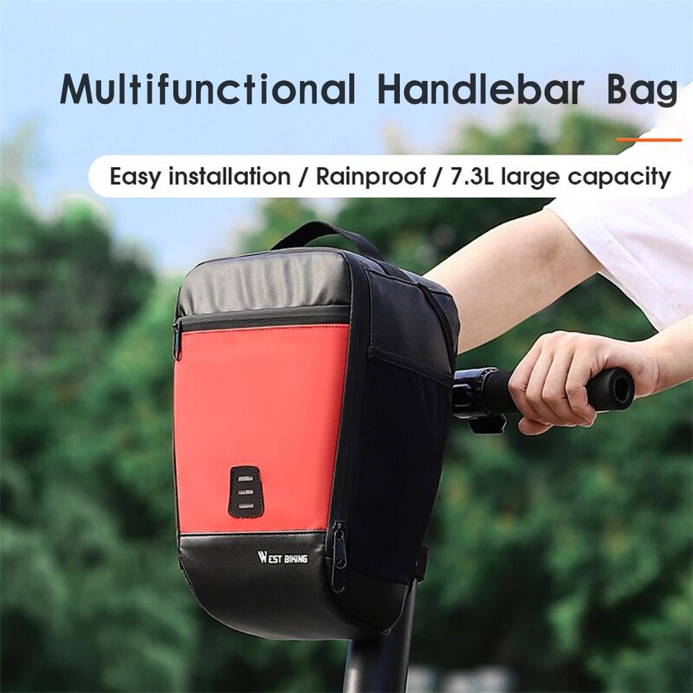 7.3L Bike Handlebar Bag Waterproof Bicycle Front Bag