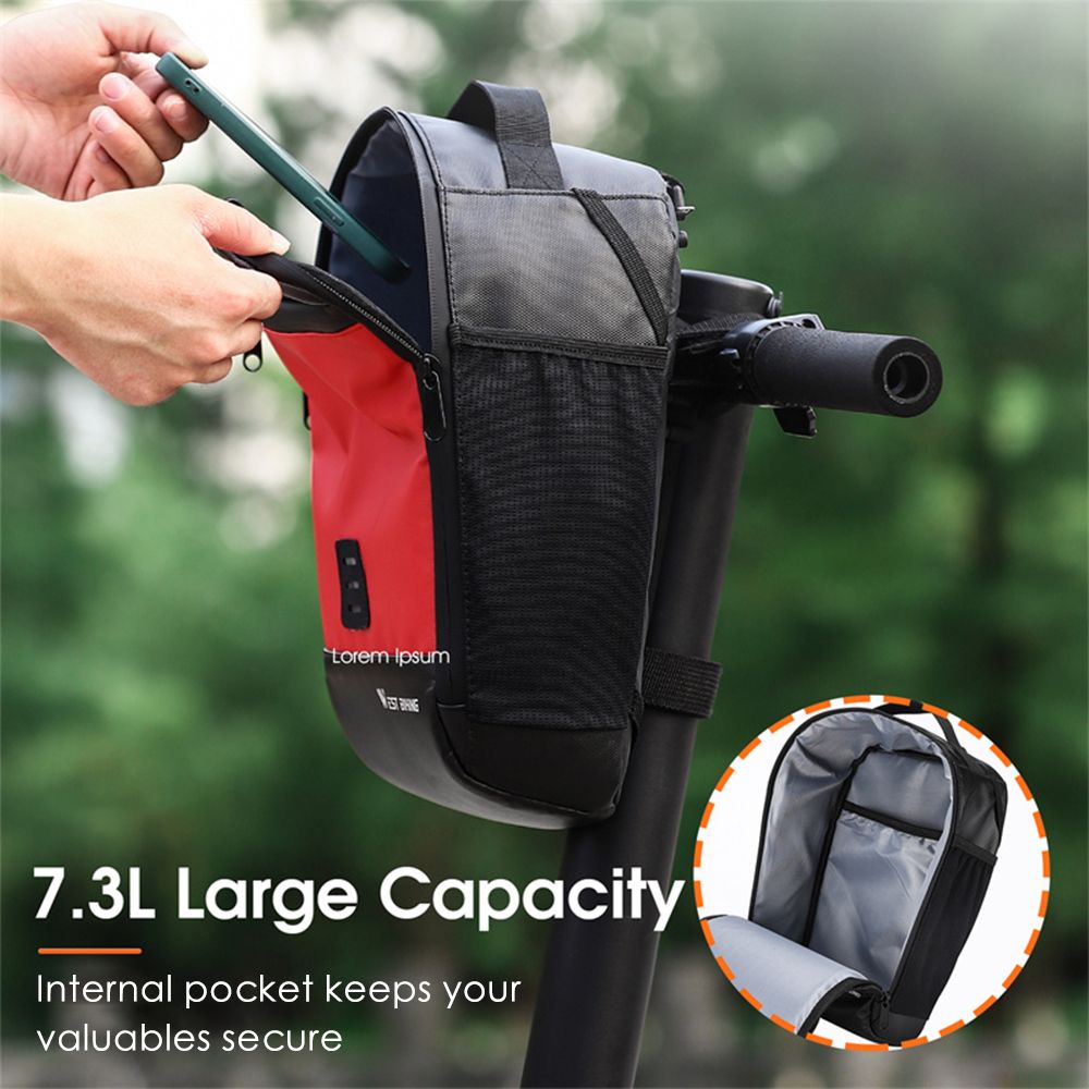 7.3L Bike Handlebar Bag Waterproof Bicycle Front Bag
