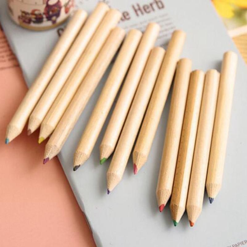 12Pcs / Set of Cute Cute Girls Wooden Colored Pencils for Kids School Stationery Painting Wooden Colored Pencils.B