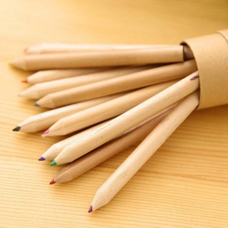 12Pcs / Set of Cute Cute Girls Wooden Colored Pencils for Kids School Stationery Painting Wooden Colored Pencils.B