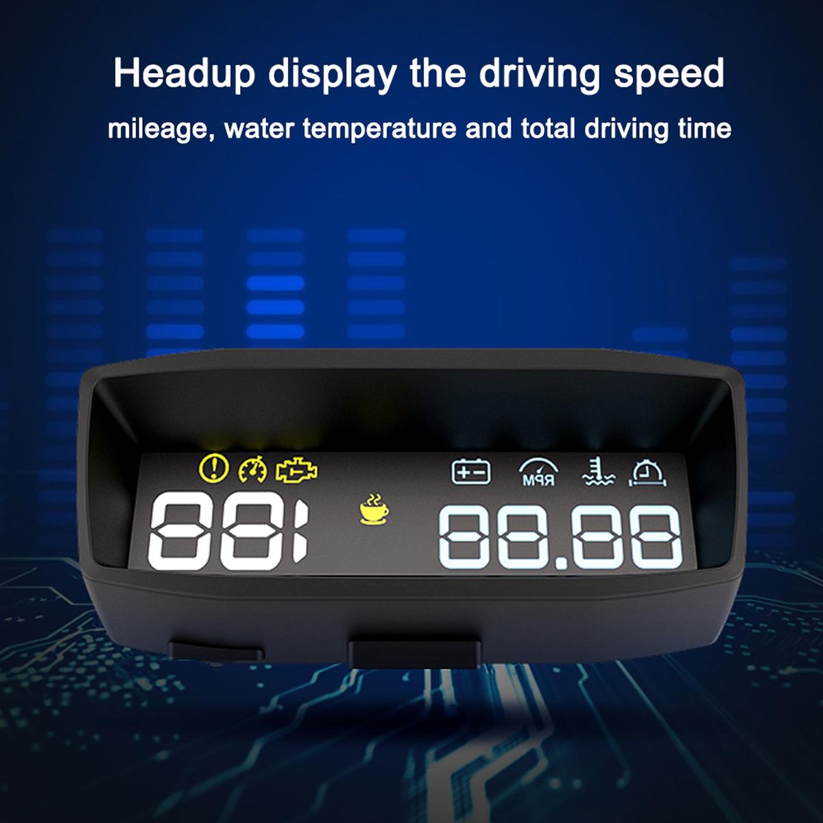 Car Speedometer Digital Display Car Speed Mileage Water Temperature Total Driving Time Meter Car HeadUp Display Car HeadUp Projector