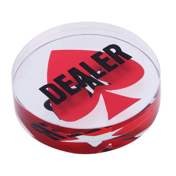 8cm Crystal Poker Dealer Button Casino  Blackjack Roulette