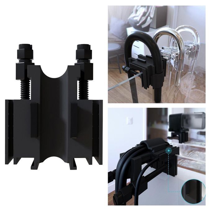 Plastic Aquarium Tank Pipe Clamp Fixing Clip Mount Holder Black