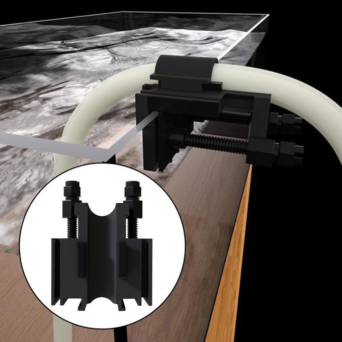 Plastic Aquarium Tank Pipe Clamp Fixing Clip Mount Holder Black