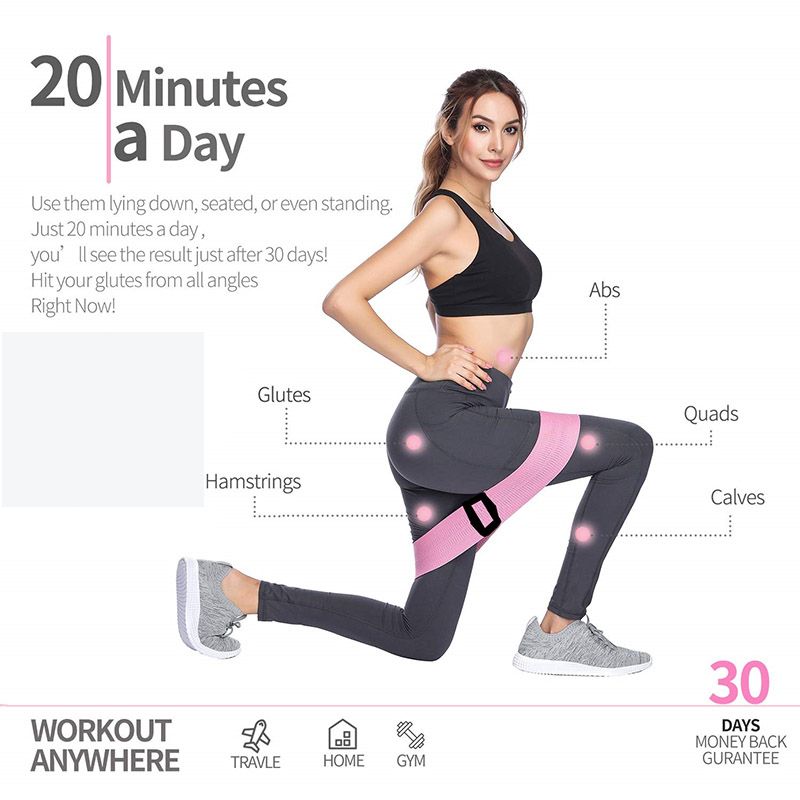 3 Level Sets Resistance Bands Hip Glute Bands Anti Slip Workout Pilates Pull Rope-3pcs Set