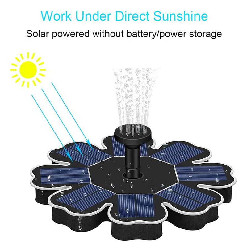 Solar Powered Pool Floating Water Pump With 4Pcs Sprinkler Fountain Nozzles Watering Pond Submersible Solar Panel ,Stand BaseKit Garden Outdoor Bath Fish Tank Outdoor