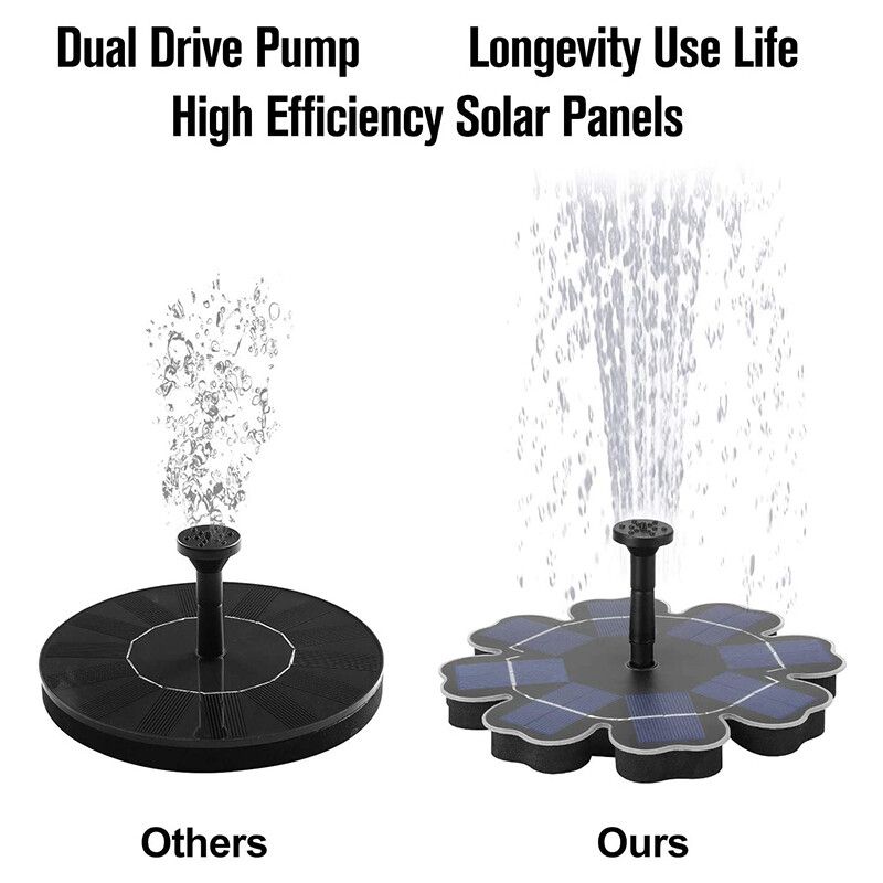 Solar Powered Pool Floating Water Pump With 4Pcs Sprinkler Fountain Nozzles Watering Pond Submersible Solar Panel ,Stand BaseKit Garden Outdoor Bath Fish Tank Outdoor