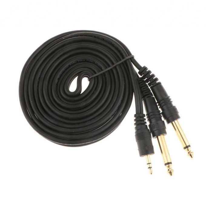 35mm Jack Plug To Double 65mm Jack Adapter Male To Male Audio Cable