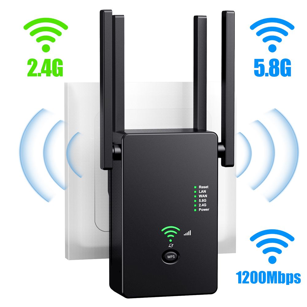 1200mbps Wifi Amplifier Repeater 2.4/5.8ghz AC1200M Signal